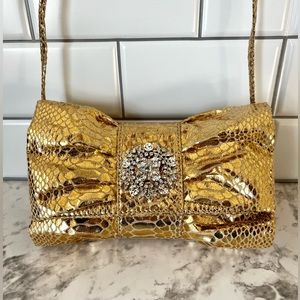 Iman Gold Evening Bag/Clutch Purse